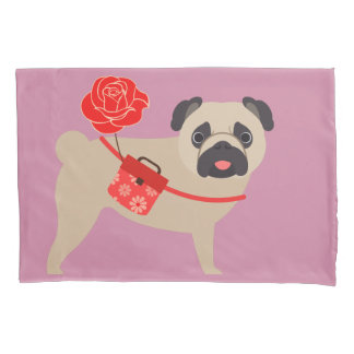 Pug cor-de-rosa do amor