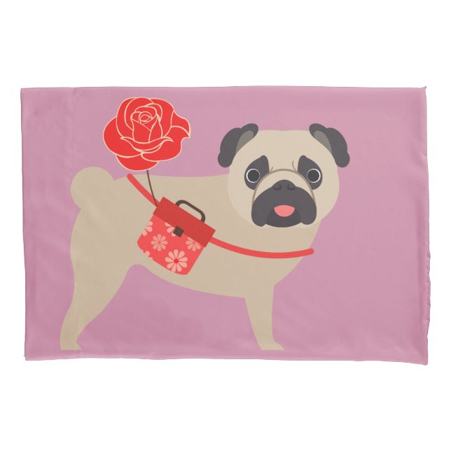 Pug cor-de-rosa do amor (Frente)