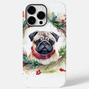 Pug Coroa de Natal Cachorro Festivo