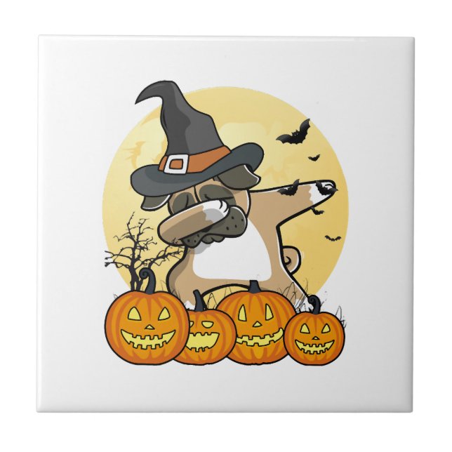 Pug Dabbing no Halloween (Frente)