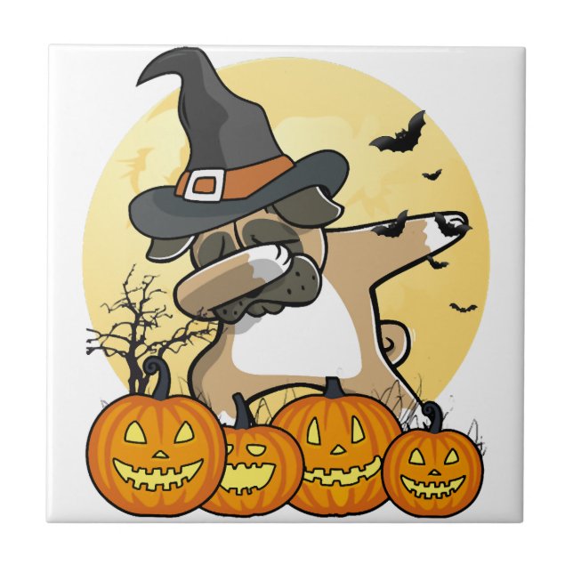 Pug Dabbing no Halloween (Frente)
