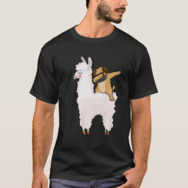 Pug Dabbing Rides Llama Cuecas T Camisa