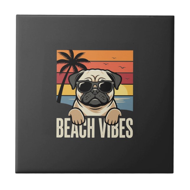 Pug de Vibrações da Praia Pôr do Sol (Frente)