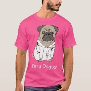 Pug Doctor Camisetas engraçadas Pet Dog Veterinari