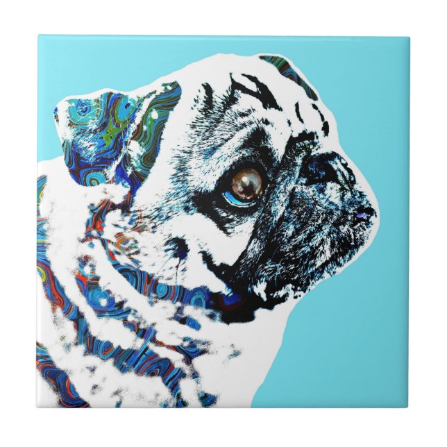 Pug Dog 166 fundo azul (Frente)