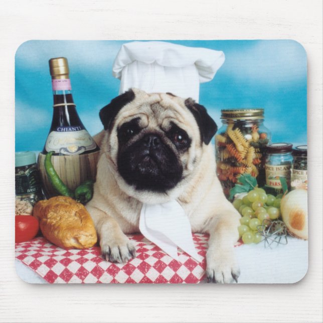 Pug Dog Chef Mousepad (Frente)