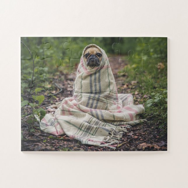 PUG DOG FUNNY JIGSAW QUEBRA-CABEÇA FACSY PEICES OV (Horizontal)
