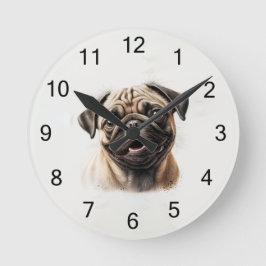 Pug Dog Personalizar relógio de parede Personaliza