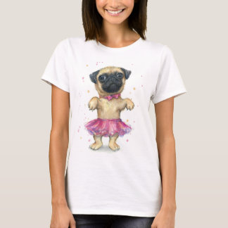 Pug em uma camisa do tutu