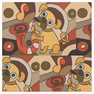 Pug engraçado que joga o tecido abstrato do