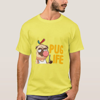 Pug Life: Camiseta divertida con perro pug, chicle