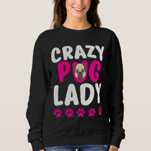 Pug Louco Lady Cute Pug Mãe Camisa Clássica 318
