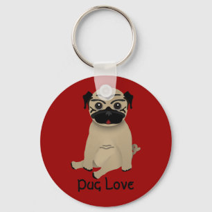 Pug Love chaveiro