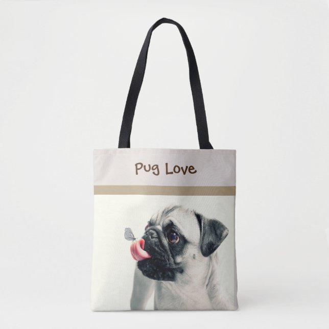 Pug Love - PERSONALIZE - Handbag / Bolsa (Frente)