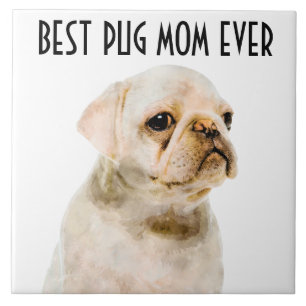 Pug Mãe Azulejo Cerâmica