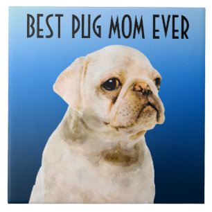 Pug Mãe Azulejo Cerâmica