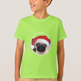 Pug Natal - Camisa Básica Para Crianças