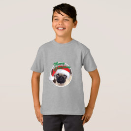 Pug Natal - Camisa Básica Para Crianças