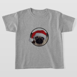 Pug Natal - Camisa Básica Para Crianças