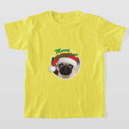 Pug Natal - Camisa Básica Para Crianças
