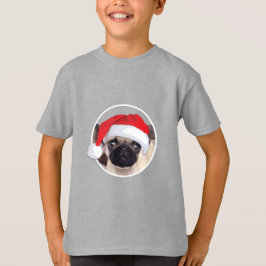 Pug Natal - Camisa Básica Para Crianças