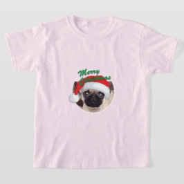 Pug Natal - Camisa Básica Para Crianças