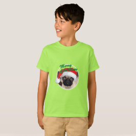 Pug Natal - Camisa Básica Para Crianças