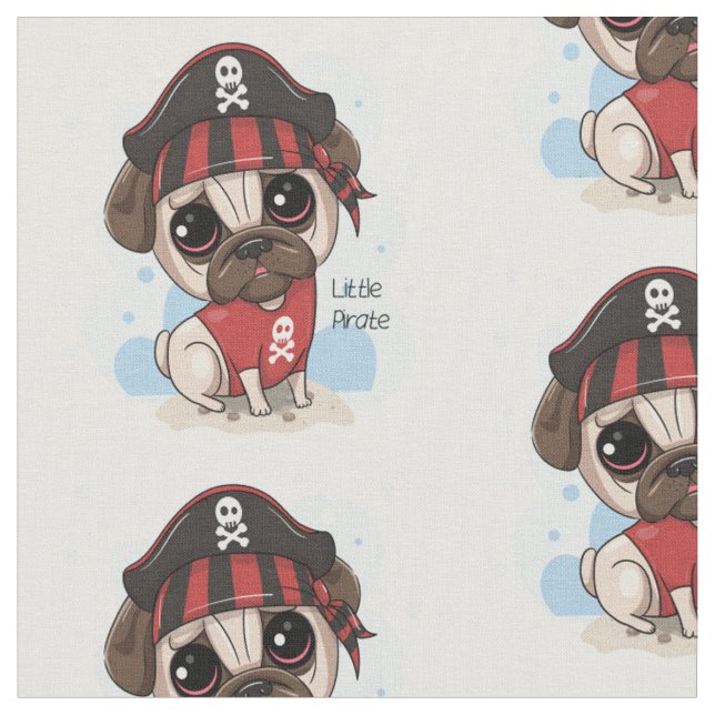 Pug Pirate Tecido (Detalhe)