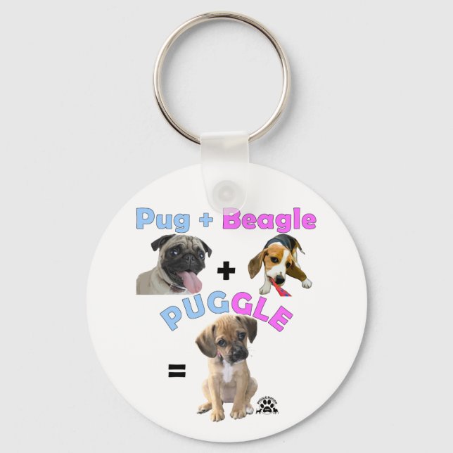 Pug Plus Beagle Chaveiro (Frente)
