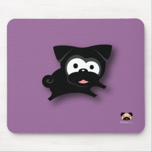 Pug preto Mousepad (roxo)