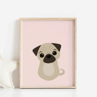 Pug Puppy Dog Poster para o Nursery & Kids Room De