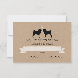 Pug Silhouettes Casando Resposta RSVP