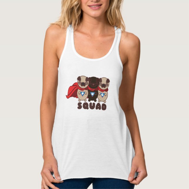 Pug Squad Pug To The Rescue Woman's Tank Top (Frente)