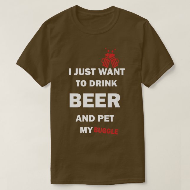 Puggle Dog Lover Beer Camisetas Engraçada Cachorro (Frente do Design)