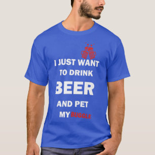 Puggle Dog Lover Beer Camisetas Engraçada Cachorro