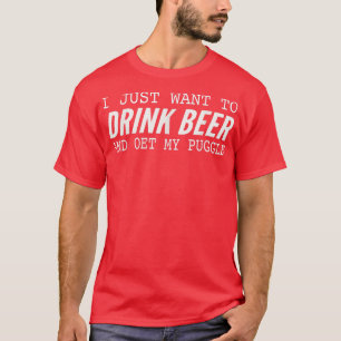 Puggle Dog Lover Beer Camisetas Engraçado Cachorro