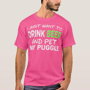 Puggle Dog Lover Beer Camisetas Engraçado Cachorro