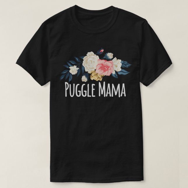Puggle Mama, Mãe Engraçada Dando Pullover Floral (Frente do Design)