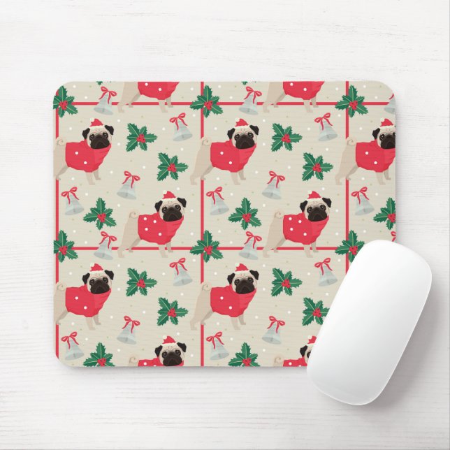 Puggy Christmas Mousepad (Com mouse)