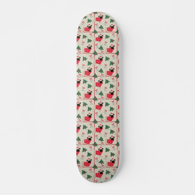 Puggy Christmas Skateboard (Frente)
