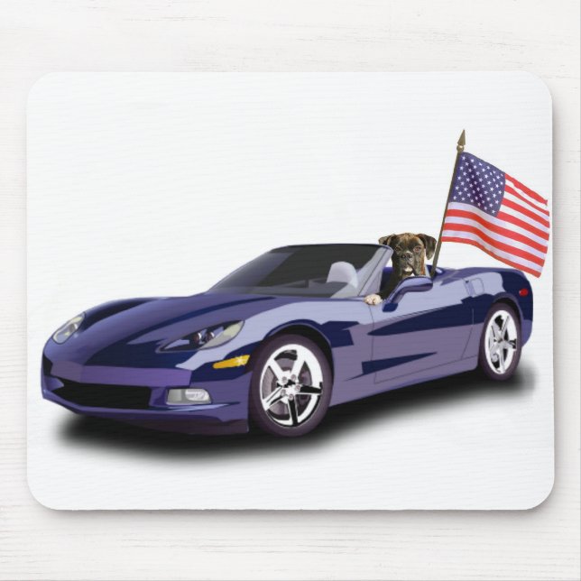 Pugilista no mousepad sportscar azul (Frente)