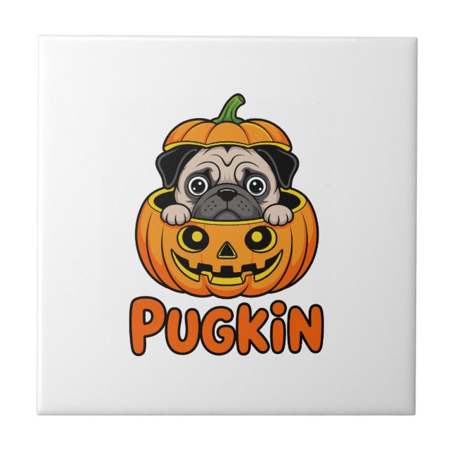 Pugkin de Halloween, Cachorro Pug Abobora (Frente)