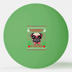Pugmas feliz! bolas de ping-pong.