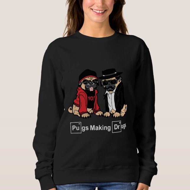 Pugs faz Drogas Clássica Camisa 813 (Frente)
