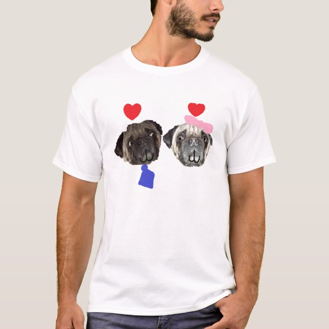 Pugs na camisa do amor (Frente)