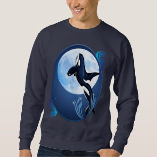 Pulando a camisa do Oval da orca e da lua