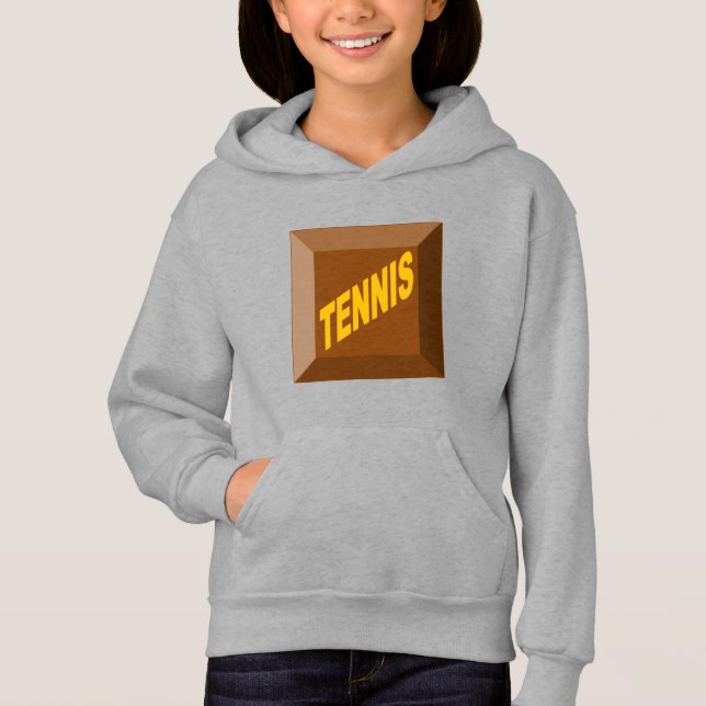 Pull à capuche acier filles  CHOCOLAT  TENNIS  (Frente)
