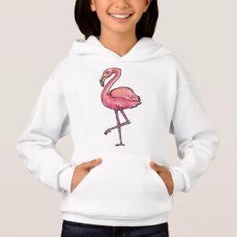Pullover Hooded Girl - Flamingo