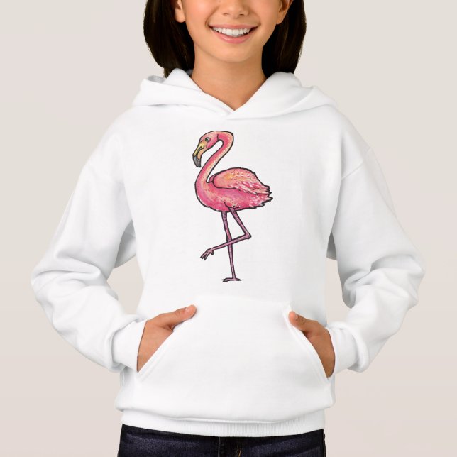 Pullover Hooded Girl - Flamingo (Frente)