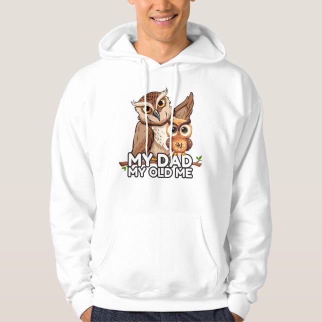 Pullover Hoodie : Meu Pai Meu Velho Eu (branco) (Frente)